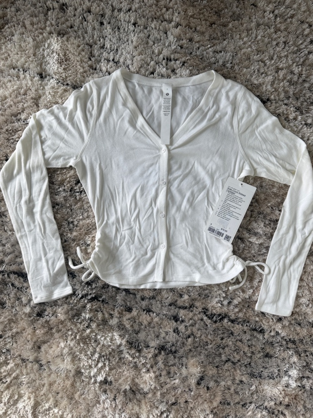 Lululemon Side Cynch Ribbed Cardigan top NEW WITH TAGS 4